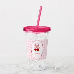 Zij Is Het Kersje Op De Taart Roze Strik Bruidsdou Acryl Drinkbeker