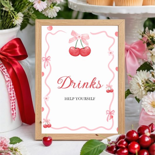 Zij is het Kersje op de Top | Dranktafelbord Poster