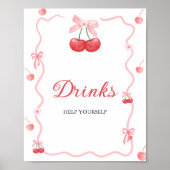 Zij is het Kersje op de Top | Dranktafelbord Poster (Voorkant)