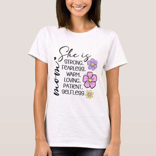Zij is het Shirt van mama | Minimal Floral Mother  (Voorkant)