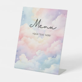 Zij is in de wolken Menu Bruidsbruiloft Reclamebord Met Voetstuk