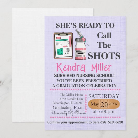 Zij is klaar om het Afstuderen van de showts te ro Kaart (Voorkant / Achterkant)