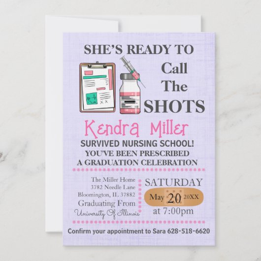 Zij is klaar om het Afstuderen van de showts te ro Kaart (Voorkant)