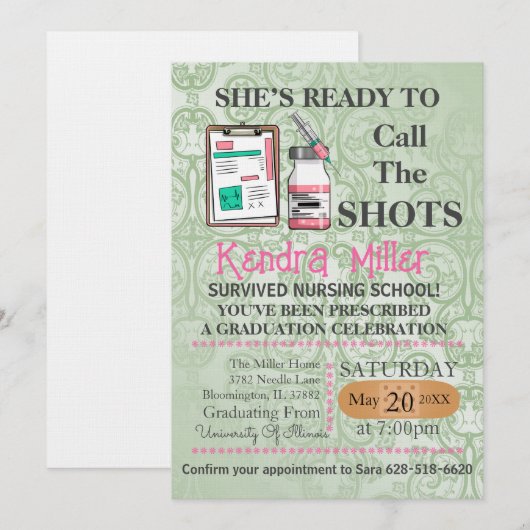 Zij is klaar om het Afstuderen van de showts te ro Kaart (Voorkant / Achterkant)