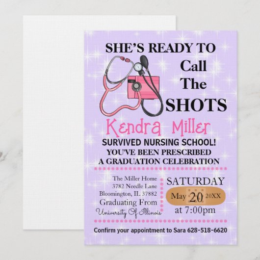 Zij is klaar om het Afstuderen van de showts te ro Kaart (Voorkant / Achterkant)