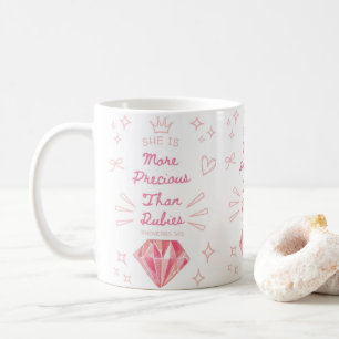 Zij is kostbaarder dan de robijnen van het Christe Koffiemok