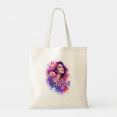 Zij Is Kunst – Esthetische Bloemetas Tote Bag (Achterkant)