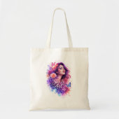 Zij Is Kunst – Esthetische Bloemetas Tote Bag (Voorkant)