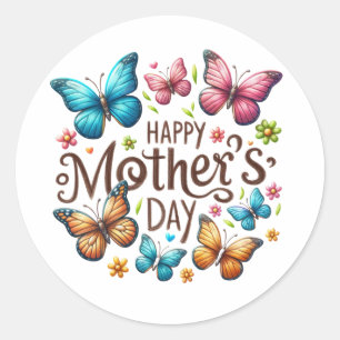 Zij is mam Happy Moederdag Ronde Sticker