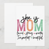 Zij is mama: Geliefd, Sterk, Waardig, Belangrijk,  Aankondiging (Voorkant / Achterkant)