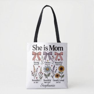 Zij is mama | Tote Bag voor Gelovigen