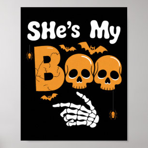Zij is mijn Boo Skelet Koppels Matching Koppel Hal Poster