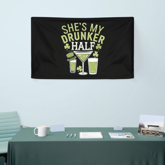 Zij is mijn dronken helft St. Patrick Matching Kop Spandoek (Beurs)