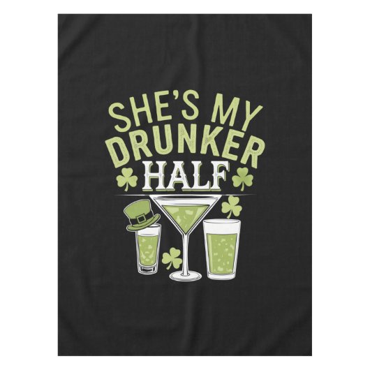 Zij is mijn dronken helft St. Patrick Matching Kop Tafelkleed (Voorkant)