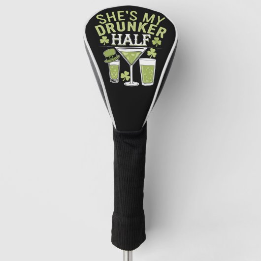 Zij is mijn dronken helft St. Patrick's Day Matchi Golfheadcover (Voorkant)