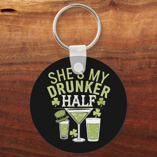 Zij is mijn dronken helft St. Patrick's Day Matchi Sleutelhanger (Voorkant)