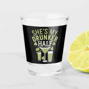 Zij is mijn dronken helft St. Patrick's Matchende  Shot Glas