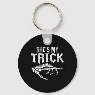 Zij is mijn grap skelet koppel bijpassende Hallowe Sleutelhanger