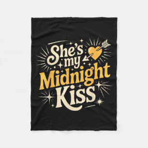 Zij is mijn middernacht Kus zeggen Romantisch stel Fleece Deken