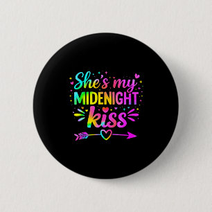 Zij is mijn middernachtkus Gelukkig Nieuwjaar Kopp Ronde Button 5,7 Cm