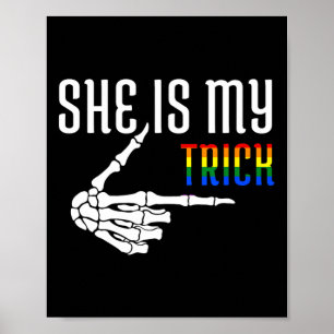 Zij Is Mijn Truc Skelet Bijpassend Koppel Hallowee Poster