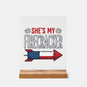 Zij is mijn vuurwerk Patriottisch koppelontwerp_1 Acryl Bord