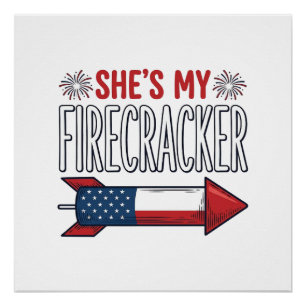 Zij is mijn vuurwerk Patriottisch koppelontwerp_1 Perfect Poster