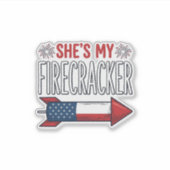 Zij is mijn vuurwerk Patriottisch koppelontwerp_1 Sticker (Voorkant)