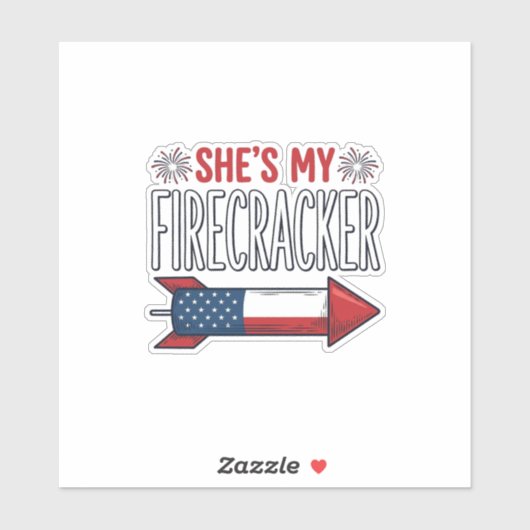 Zij is mijn vuurwerk Patriottisch koppelontwerp_1 Sticker (Vel)