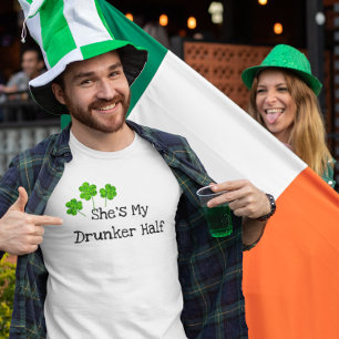 Zij is mijn zattere helft St. Patrick's Day Groen T-shirt