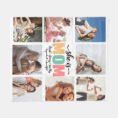Zij is Moeder Foto Collage Dekbed Fleece Deken (Voorkant (Horizontaal))