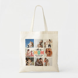 Zij is Moeder Foto Collage Tote Tas