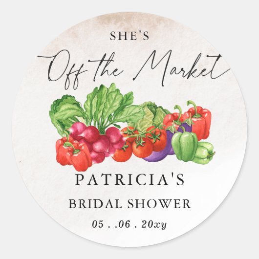Zij is off the Market Farmers Market Bruidsjurk Sh Ronde Sticker (Voorkant)