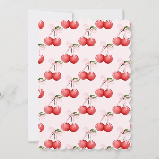 Zij is onze kleine Cherry on Top  Bow Coquette  Kaart (Achterkant)