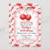 Zij is onze kleine Cherry on Top  Bow Coquette  Kaart (Voorkant / Achterkant)