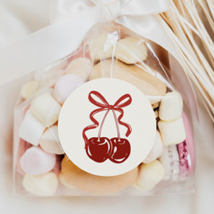 Zij is onze kleine kers op de meisjes 1e verjaarda ronde sticker