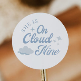 Zij Is Op Cloud 9 Bruidsfeest Favoren Ronde Sticker