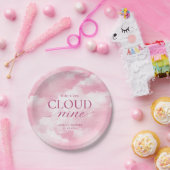 Zij is op roze wolk negen bruidsfeest papieren bordje (Feest)