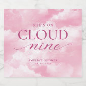 Zij is op roze wolk negen bruidsmeisjesfeest sparkling wijnetiket (Enkel label)