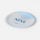 Zij is Op wolk 9 Bruids douche Droombruiloft Paste Papieren Bordje (Gekanteld)