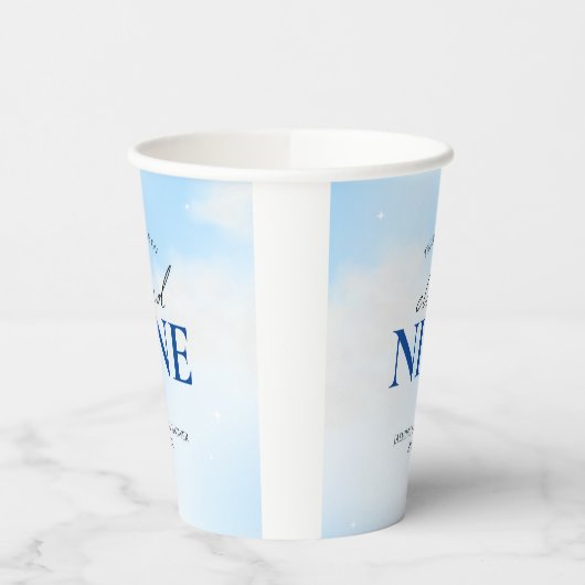 Zij is Op wolk 9 Bruidsmeisjesfeest Droomachtige P Papieren Bekers (Links)