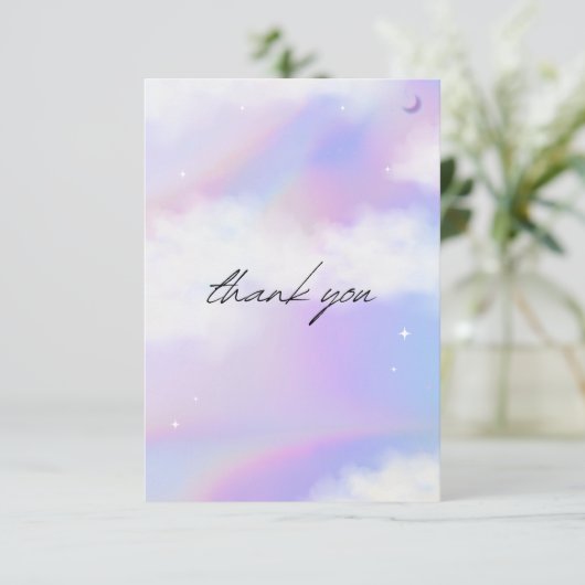 Zij is op wolk 9 Bruidsmeisjesfeest Droomhemel Pas Bedankkaart (Staand voorkant)