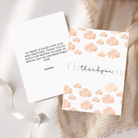 Zij is op wolk 9 Bruidsmeisjesfeest Minimale wolke Bedankkaart