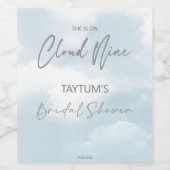 Zij is op wolk negen bruidsdouche wijn etiket (Enkel label)