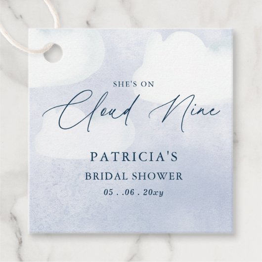 Zij is op wolk negen Bruidsfeest Bedankjes Labels (Voorkant)
