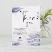 Zij is op wolk negen bruidsfeest  bedankkaart (Staand voorkant)