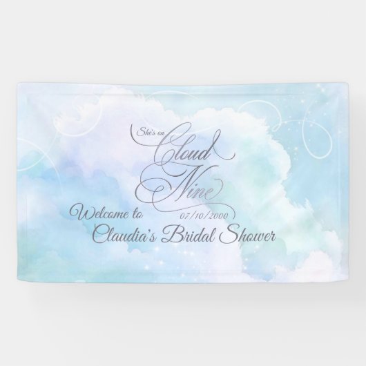Zij is op wolk negen Bruidsmeisjesfeestje Spandoek (Horizontaal)
