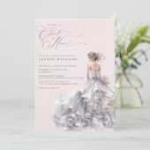 Zij is op wolk negen Droomachtige pastel bruidsdou Kaart (Staand voorkant)