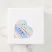 Zij is op wolk negen - pastel waterverf bruidsdouc bedankjes labels (In situ)