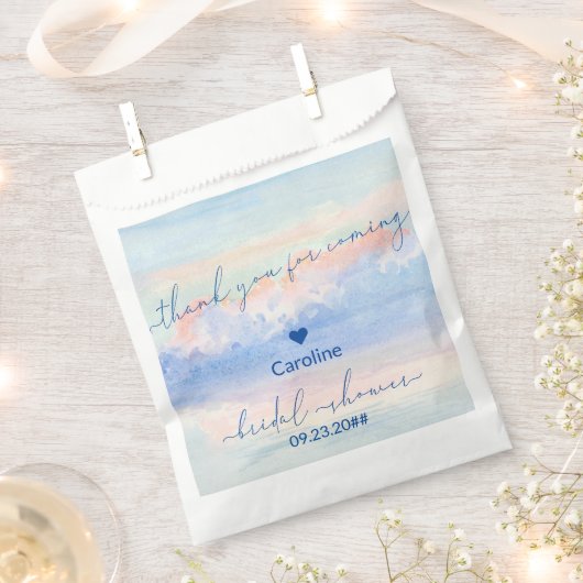 Zij is op wolk negen - pastel waterverf bruidsdouc bedankzakje (Geknipt)